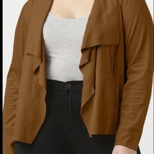 Bagatelle Amanda Faux Suede Taupe Draped Jacket Brand New W/Tags Size 2X